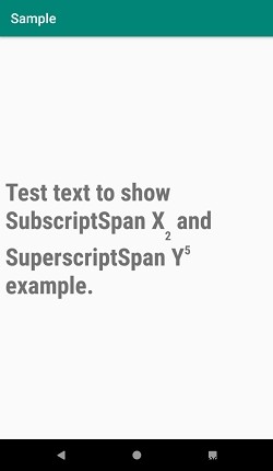 एंड्रॉइड में सबस्क्रिप्ट और सुपरस्क्रिप्ट एक स्ट्रिंग? 