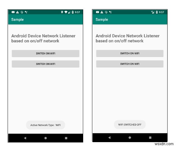 ऑन/ऑफ नेटवर्क के आधार पर एंड्रॉइड डिवाइस नेटवर्क श्रोता कैसे बनाएं? 
