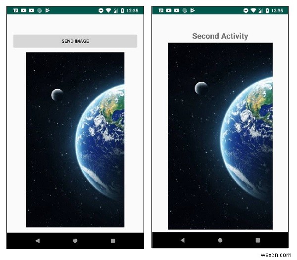 एंड्रॉइड में एक गतिविधि से एक और गतिविधि से एक छवि कैसे पास करें? 