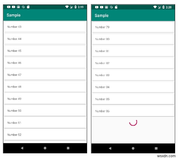 Android में RecyclerView के साथ अंतहीन सूची को कैसे कार्यान्वित करें? 