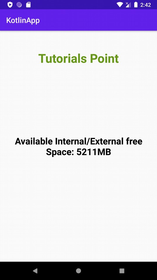 कोटलिन का उपयोग करके एंड्रॉइड ऐप में आंतरिक/बाहरी मेमोरी का मुफ्त आकार कैसे प्राप्त करें? 