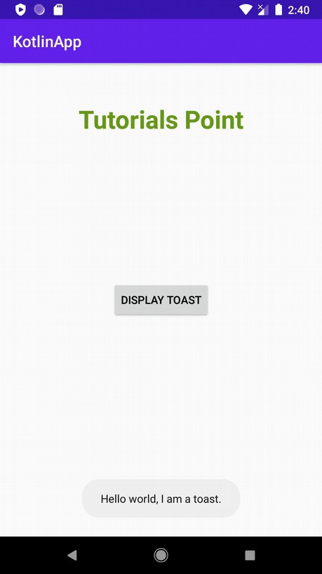 Kotlin का उपयोग करके Android टोस्ट की अवधि Toast.LENGTH_LONG से अधिक लंबी कैसे सेट करें? 