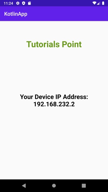 कोटलिन का उपयोग करके प्रोग्रामेटिक रूप से एंड्रॉइड डिवाइस का आईपी पता कैसे प्राप्त करें? 