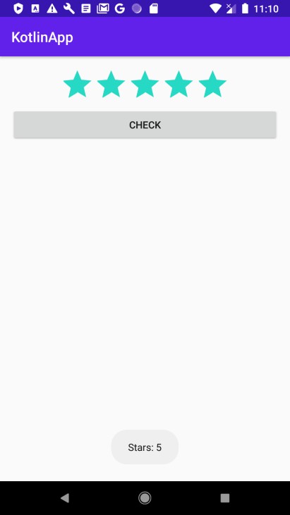 कोटलिन का उपयोग करके एंड्रॉइड में कस्टम रेटिंगबार कैसे बनाएं? 