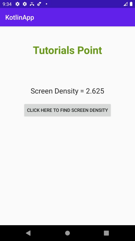 कोटलिन का उपयोग करके एंड्रॉइड में प्रोग्राम के रूप में स्क्रीन डीपीआई कैसे प्राप्त करें? 