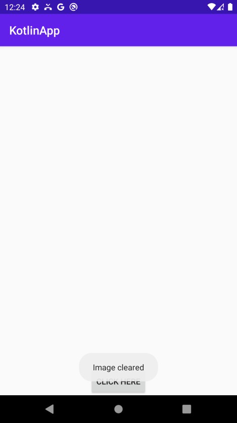 Kotlin का उपयोग करके Android में ImageView को कैसे साफ़ करें? 