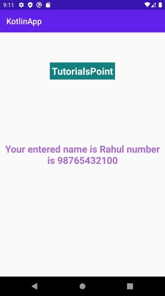 कोटलिन का उपयोग करके गतिविधियों के बीच डेटा पास करने के लिए एंड्रॉइड बंडल। 