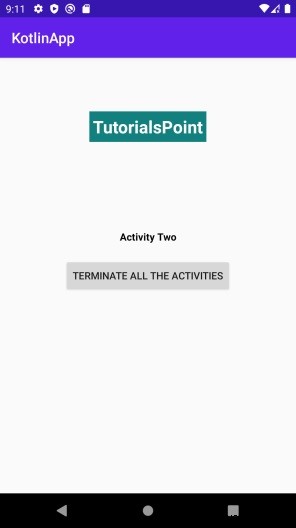कोटलिन का उपयोग करके सभी Android गतिविधियों को एक साथ कैसे बंद करें? 