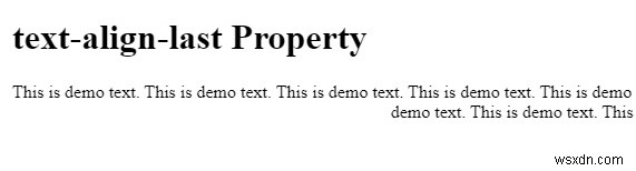 CSS के साथ टेक्स्ट की अंतिम पंक्ति को संरेखित करें 
