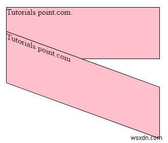 CSS का उपयोग करके y अक्ष के साथ तिरछा परिवर्तन को परिभाषित करें 