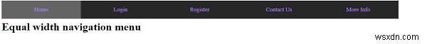 सीएसएस के साथ समान-चौड़ाई वाले नेविगेशन लिंक के साथ नेविगेशन बार कैसे बनाएं? 