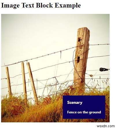 CSS का उपयोग करके किसी छवि पर टेक्स्ट ब्लॉक कैसे लगाएं? 