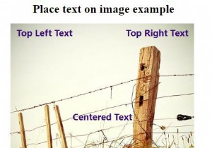 एचटीएमएल और सीएसएस के साथ एक छवि पर टेक्स्ट कैसे रखें? 