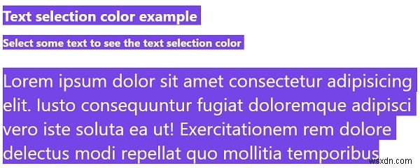 सीएसएस के साथ डिफ़ॉल्ट टेक्स्ट चयन रंग को ओवरराइड कैसे करें? 