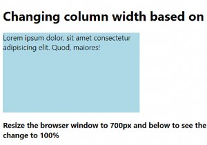 CSS का उपयोग करके स्क्रीन के आकार के आधार पर कॉलम की चौड़ाई बदलना 