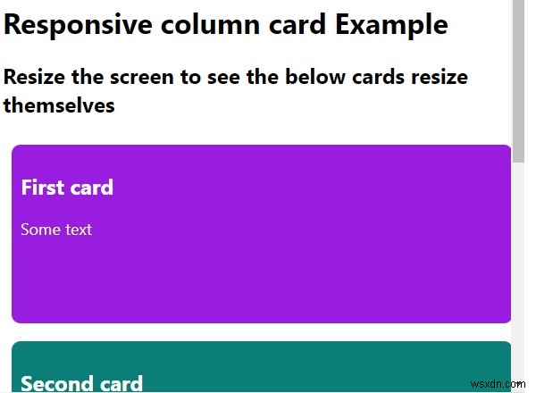 CSS के साथ रिस्पॉन्सिव कॉलम कार्ड कैसे बनाएं? 