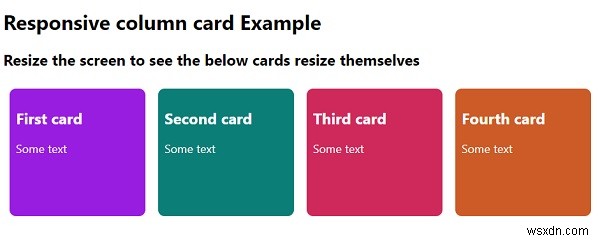 CSS के साथ रिस्पॉन्सिव कॉलम कार्ड कैसे बनाएं? 
