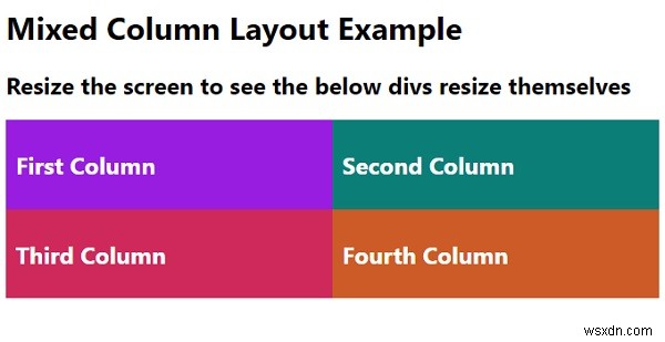 सीएसएस के साथ मिश्रित कॉलम लेआउट ग्रिड कैसे बनाएं? 