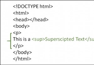 HTML में टेक्स्ट सुपरस्क्रिप्ट को कैसे मार्क करें? 