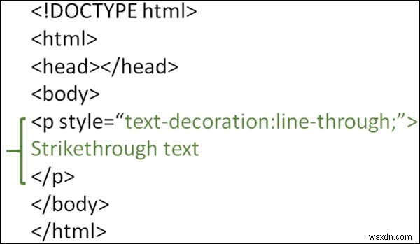 HTML में स्ट्राइकथ्रू टेक्स्ट को कैसे चिह्नित करें? 