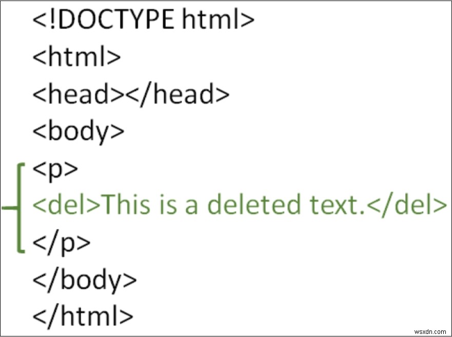 HTML में हटाए गए टेक्स्ट को कैसे चिह्नित करें? 