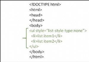 एचटीएमएल में बुलेट के बिना एक अनियंत्रित सूची कैसे बनाएं? 