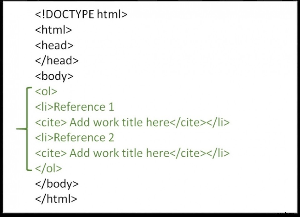 HTML के साथ एक ग्रंथ सूची कैसे बनाएं? 