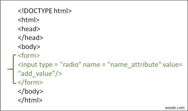 हम HTML फॉर्म में रेडियो बटन का उपयोग कैसे करते हैं? 