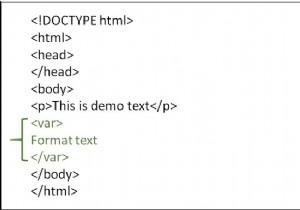 हम HTML में  var  टैग का उपयोग करके वेरिएबल फ़ॉर्मेटिंग कैसे करते हैं? 
