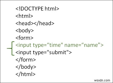 HTML में टाइम इनपुट टाइप का उपयोग कैसे करें? 