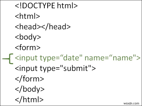 HTML में दिनांक फ़ील्ड के साथ इनपुट प्रकार फ़ील्ड का उपयोग कैसे करें? 