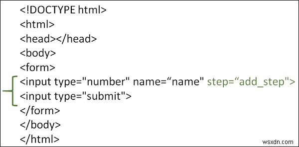 HTML में चरणों के साथ इनपुट प्रकार फ़ील्ड का उपयोग कैसे करें? 