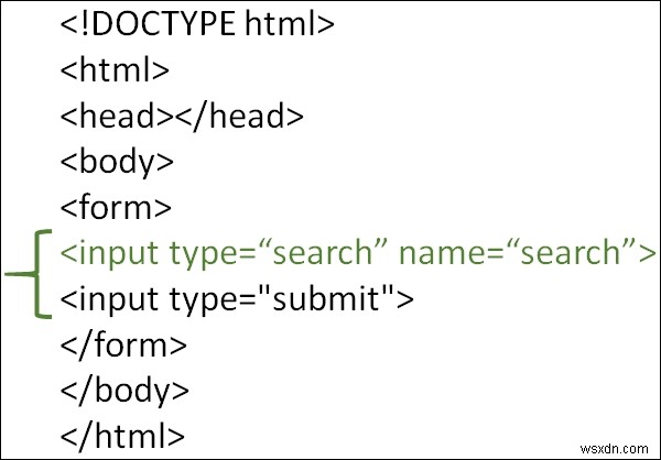 HTML में खोज इनपुट प्रकार का उपयोग कैसे करें? 
