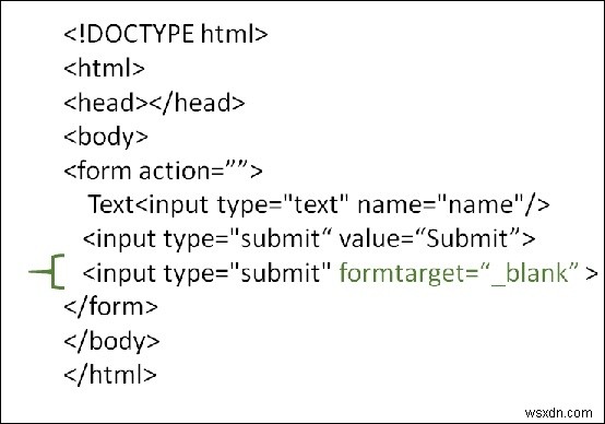 HTML में formattarget विशेषता का उपयोग कैसे करें? 