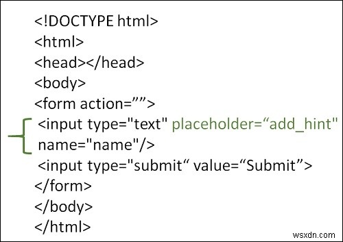 HTML में प्लेसहोल्डर एट्रिब्यूट का उपयोग कैसे करें? 