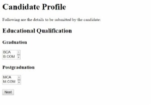 HTML  चयन  आकार विशेषता 
