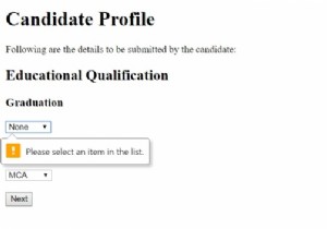 HTML  select  आवश्यक विशेषता 