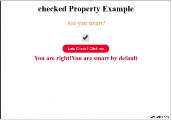 HTML DOM इनपुट चेकबॉक्स डिफ़ॉल्ट चेक की गई संपत्ति 