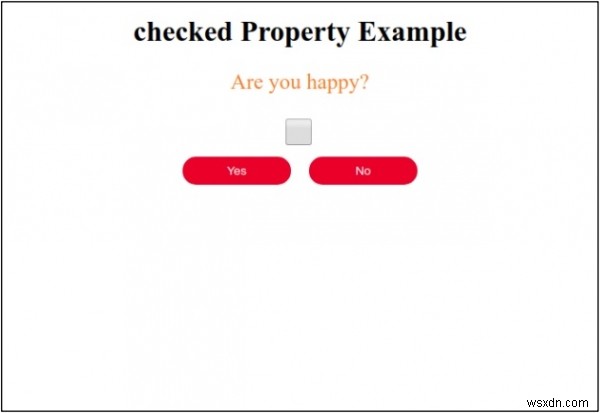 HTML DOM इनपुट चेकबॉक्स चेक की गई संपत्ति 