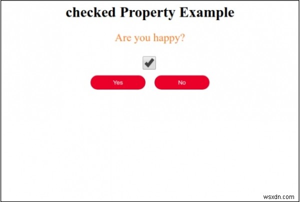HTML DOM इनपुट चेकबॉक्स चेक की गई संपत्ति 