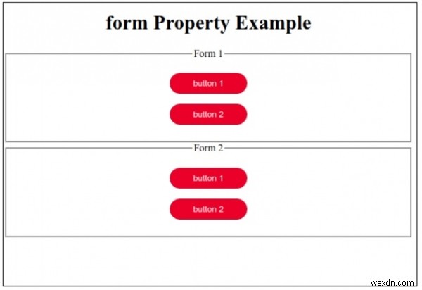 HTML DOM इनपुट बटन फॉर्म प्रॉपर्टी 