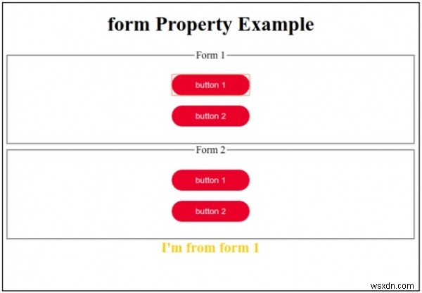 HTML DOM इनपुट बटन फॉर्म प्रॉपर्टी 