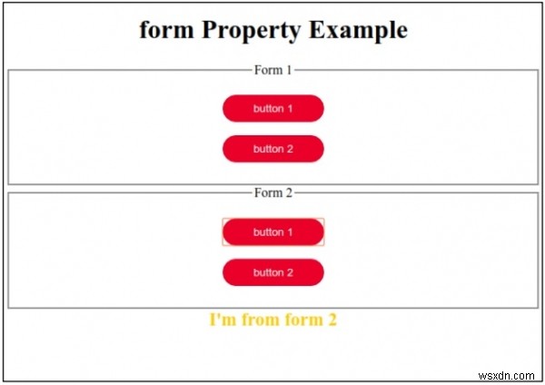 HTML DOM इनपुट बटन फॉर्म प्रॉपर्टी 