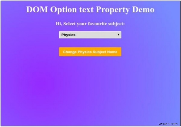 HTML DOM विकल्प टेक्स्ट प्रॉपर्टी 