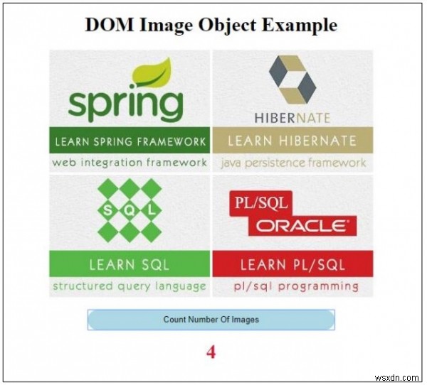 HTML DOM छवियाँ संग्रह संपत्ति 