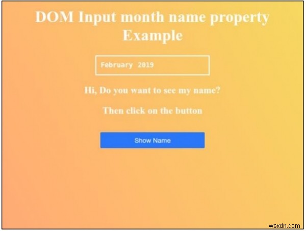 HTML DOM इनपुट माह का नाम संपत्ति 