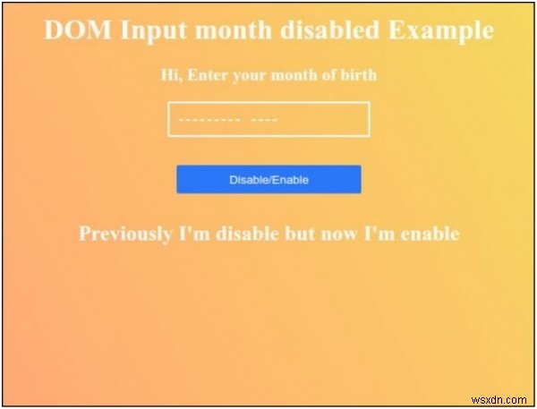 HTML DOM इनपुट माह अक्षम संपत्ति 