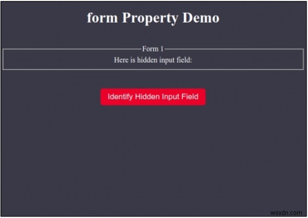 HTML DOM इनपुट हिडन फॉर्म प्रॉपर्टी 