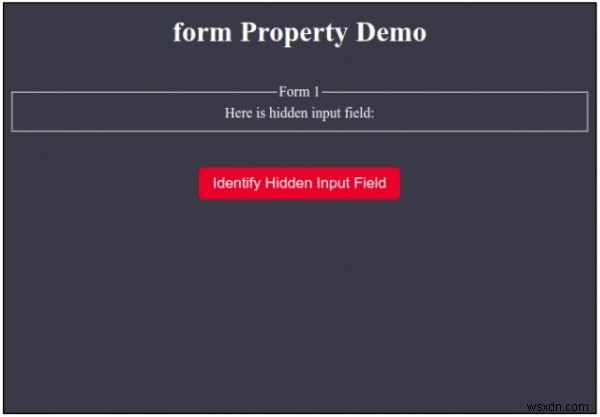 HTML DOM इनपुट हिडन फॉर्म प्रॉपर्टी 
