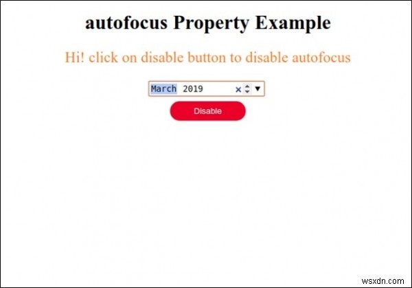 HTML DOM इनपुट मंथ ऑटोफोकस प्रॉपर्टी 